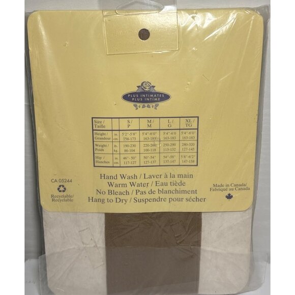 Plus Intimates Panyhose Womens 100% Nylon XL Beige - Picture 2 of 3